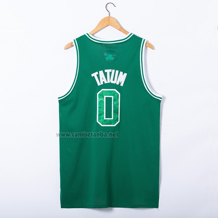 Camiseta Boston Celtics Jayson Tatum #0 Snakeskin Hardwood Classics 2021 Verde
